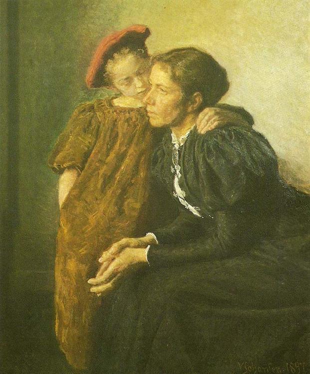 Viggo Johansen nanna og hendes moder Germany oil painting art